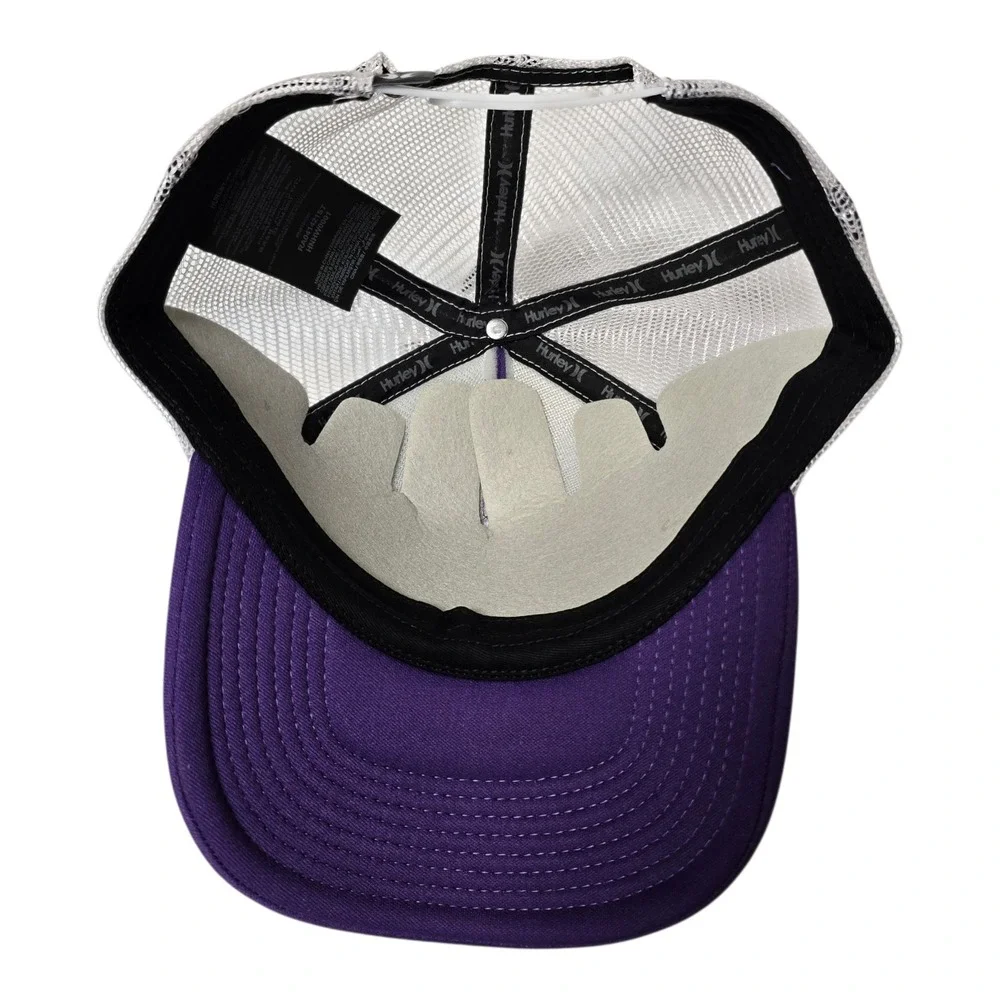 NEW Hurley Icon Solid‎ Trucker Hat Royal Purple White Cap Snapback Mesh Tags